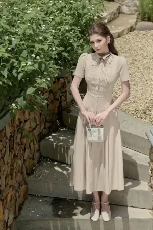 Váy Đầm Nữ Dáng Dài Xòe Xếp Ly Thanh Lịch Công Sở SOLEIL - Tochie Dress