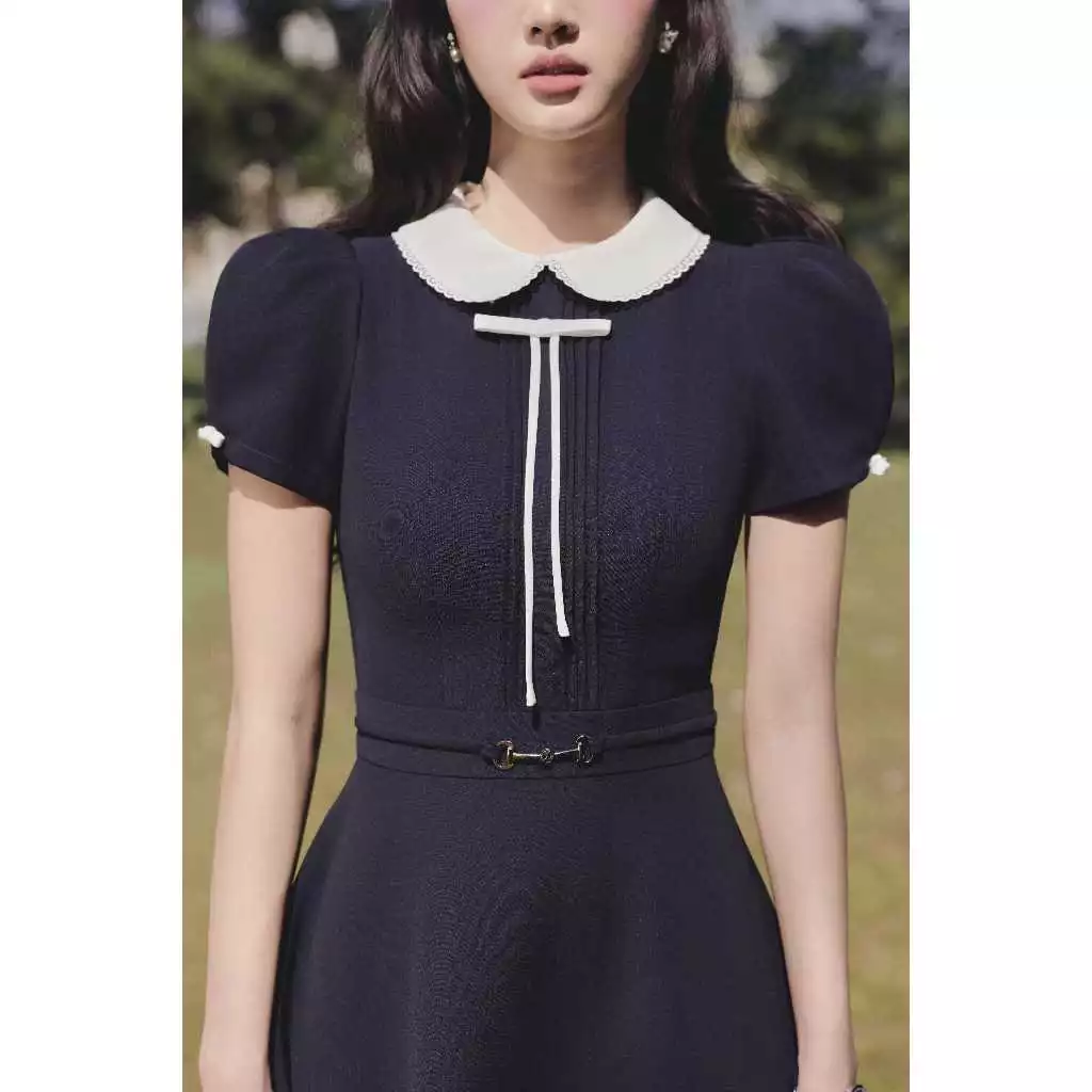 Váy Nữ Dáng Dài Cổ Sen Phối Nơ SOLEIL - Juno Dress VD151 - Ảnh 2