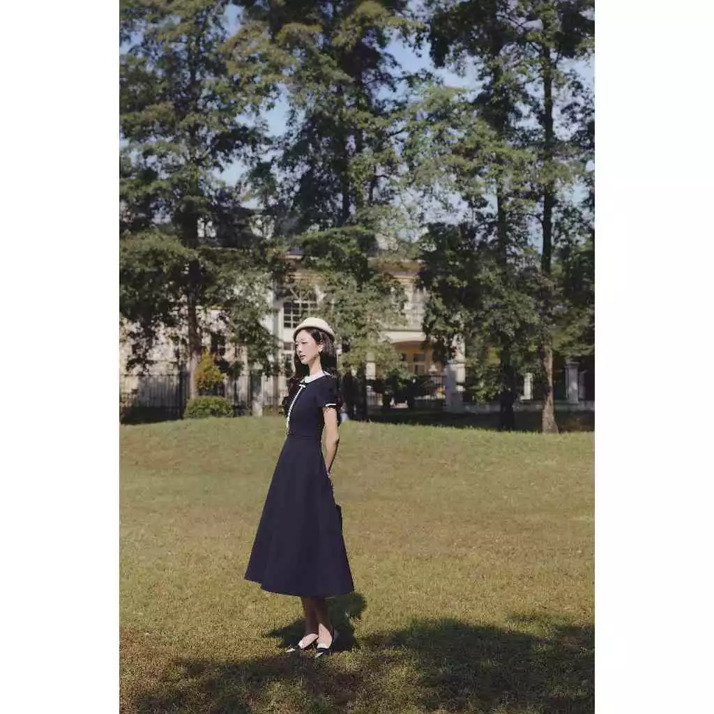 Váy Nữ Dáng Dài Cổ Sen Phối Nơ SOLEIL - Juno Dress VD151 - Ảnh 4